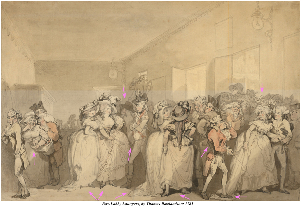 Box-Lobby Loungers Thomas Rowlandson 1785